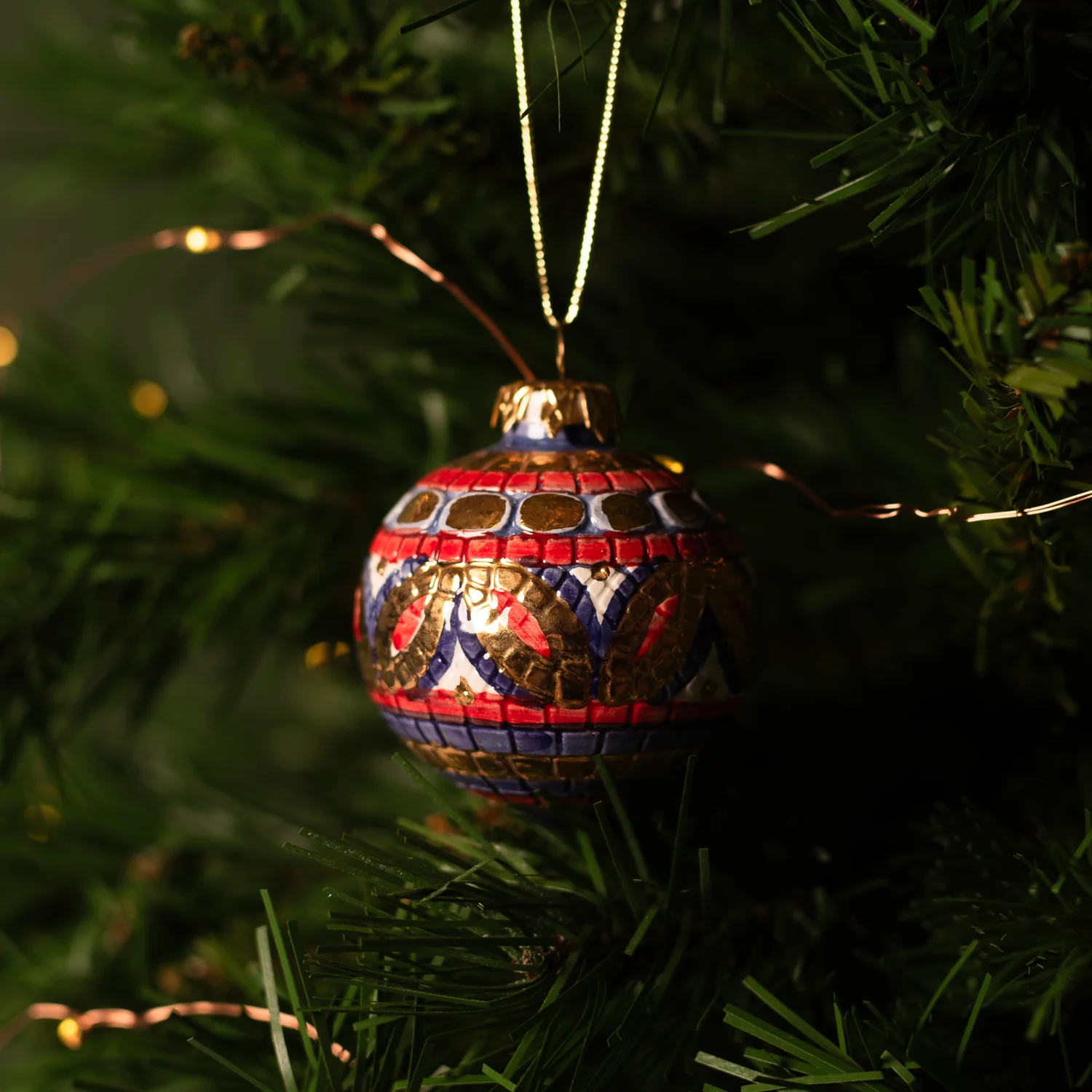PURPLE CHRISTMAS BAUBLE - CERAMIC - Image 2