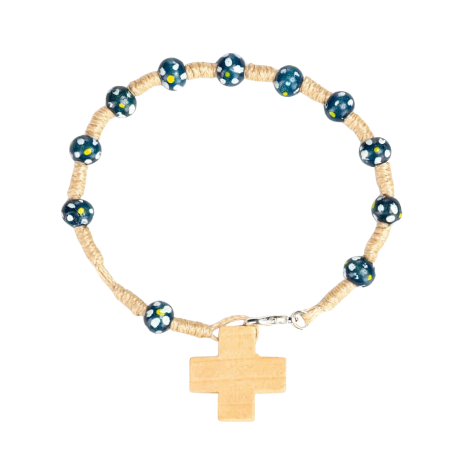 CHILDREN'S ROSARY BRACELET - WOOD - BLUE
