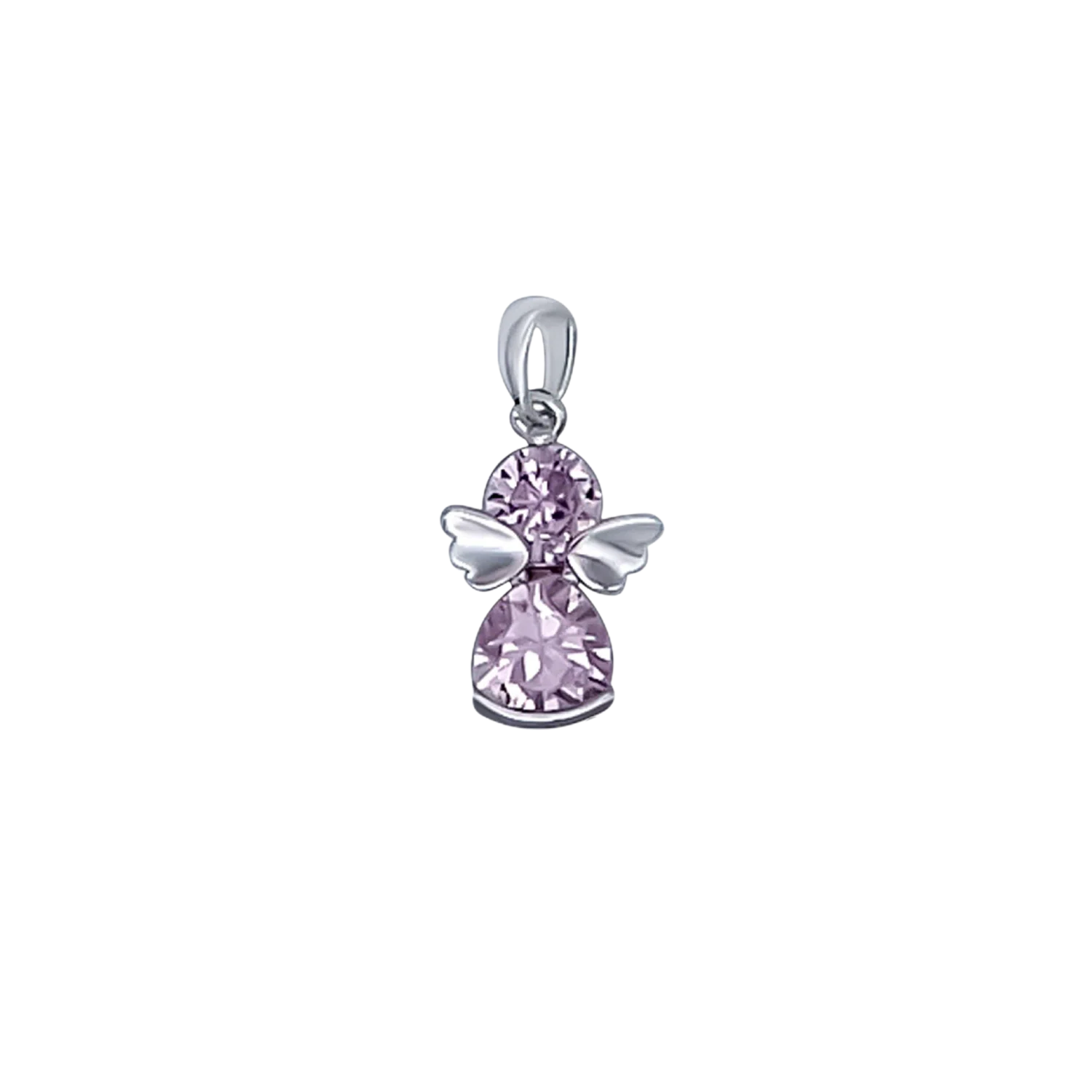 ROSE ANGEL PENDANT - SILVER AND ZIRCONIA