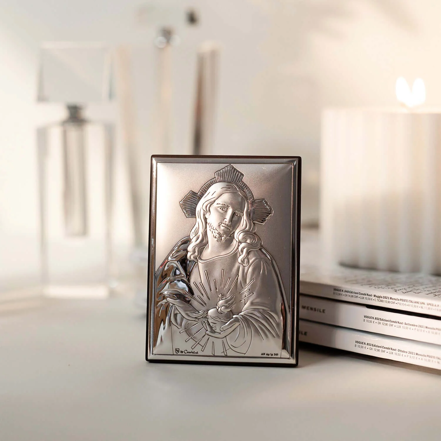 SACRED HEART OF JESUS - RELIGIOUS PICTURE - SILVER - Image 2