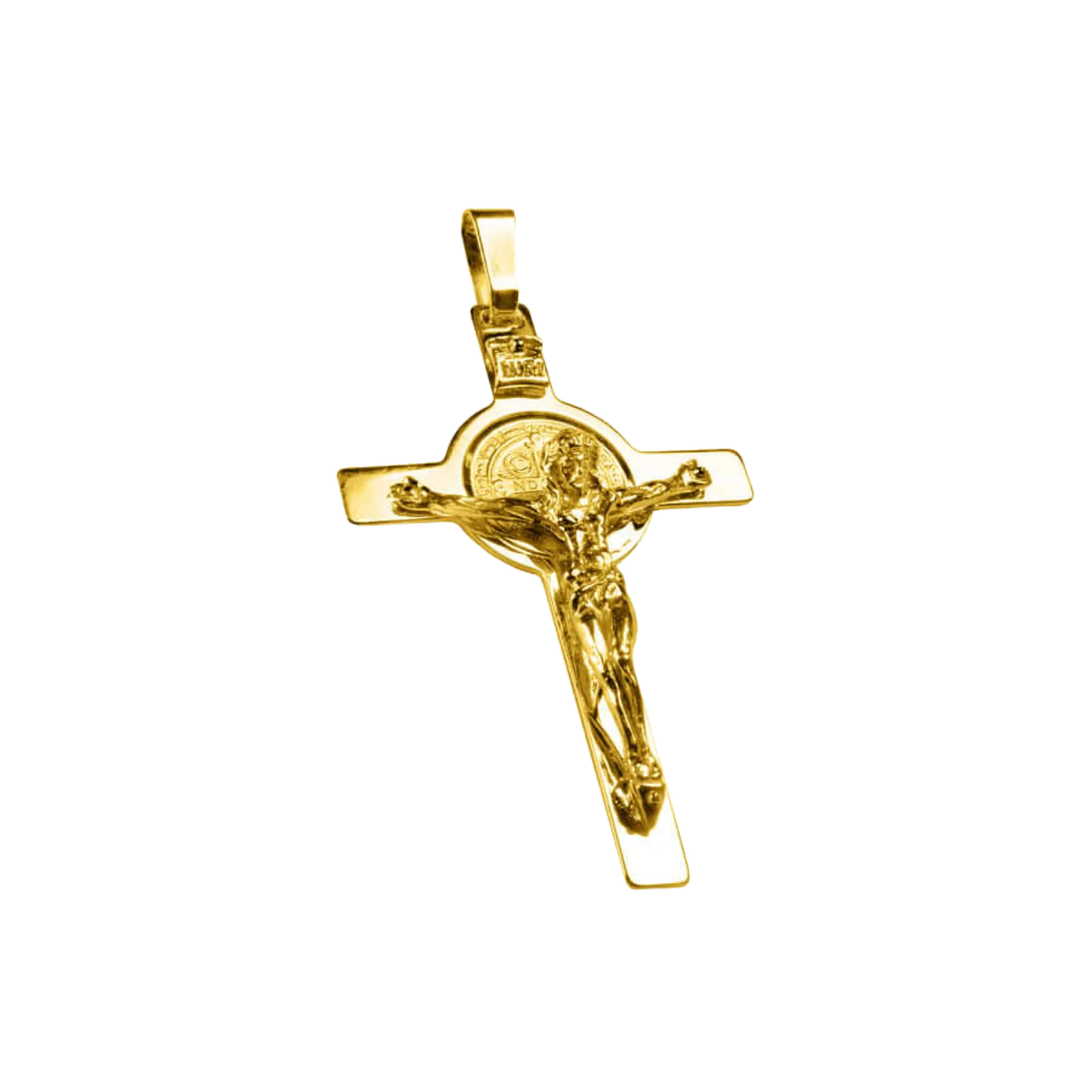 ST BENEDICT - CRUCIFIX PENDANT - GOLDEN SILVER - Image 3