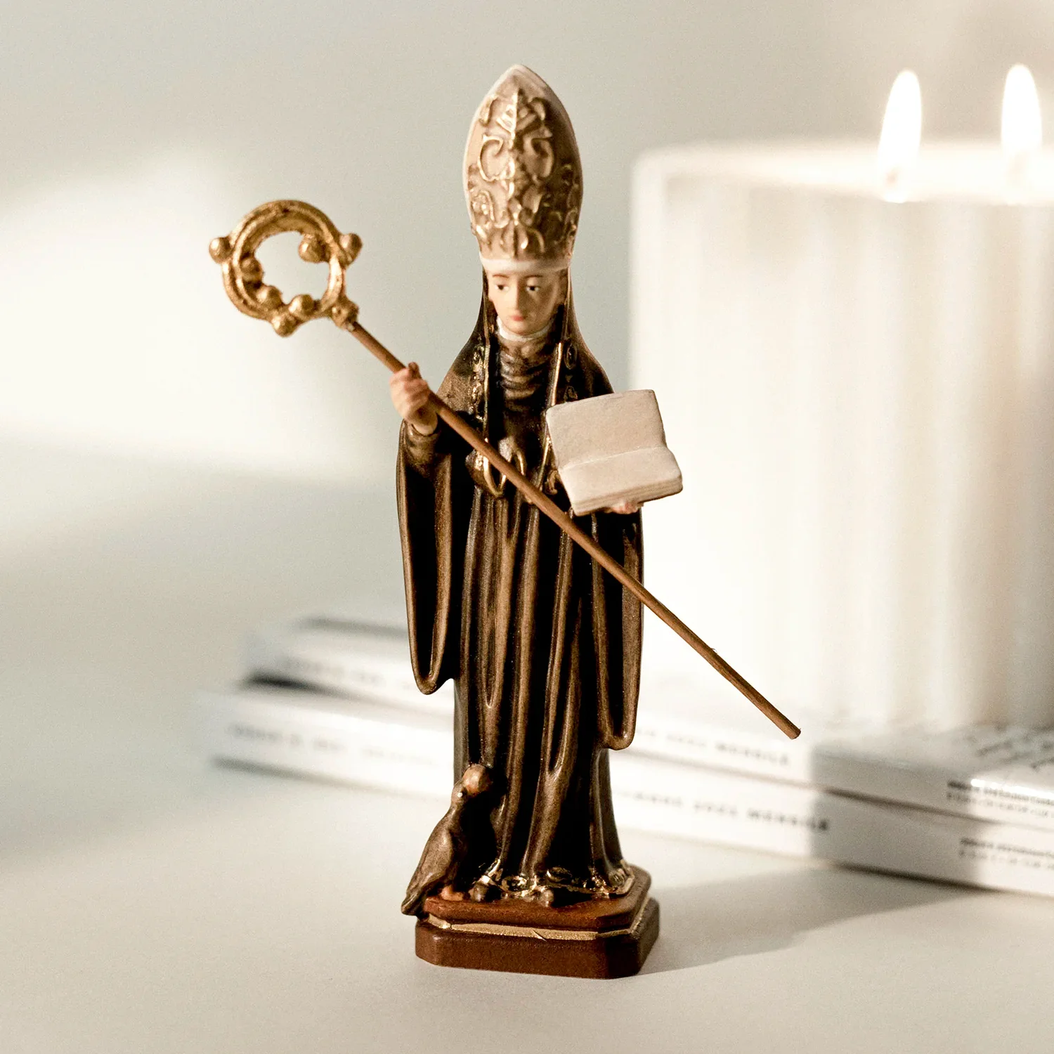 SAINT BENEDICT - STATUE - WOOD - Image 2