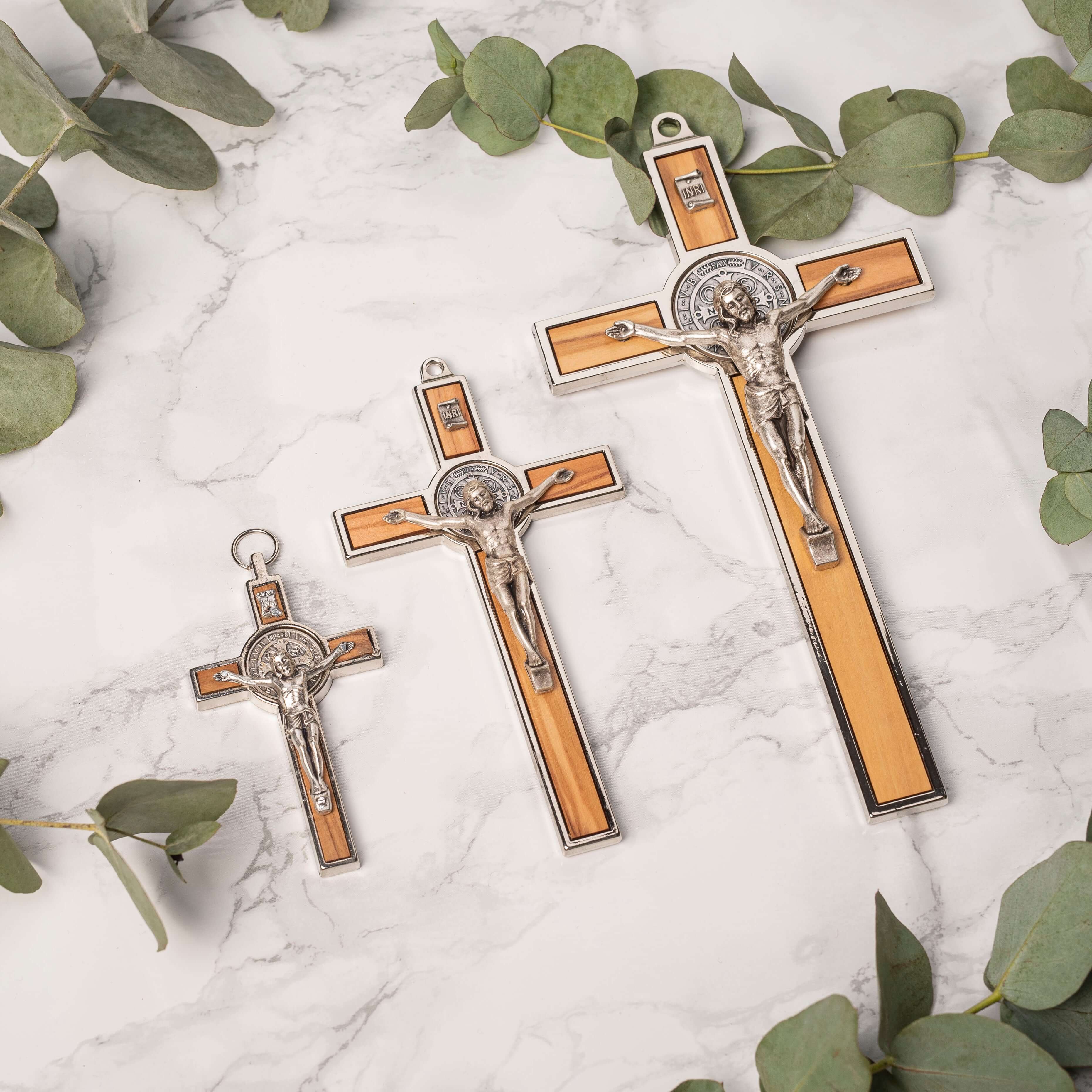 SAINT BENEDICT - WALL CRUCIFIX - WOOD - Image 3
