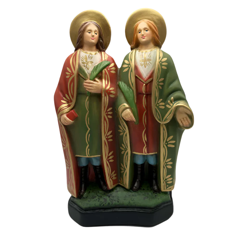 SAINT COSMAS AND SAINT DAMIAN - STATUE - RESIN