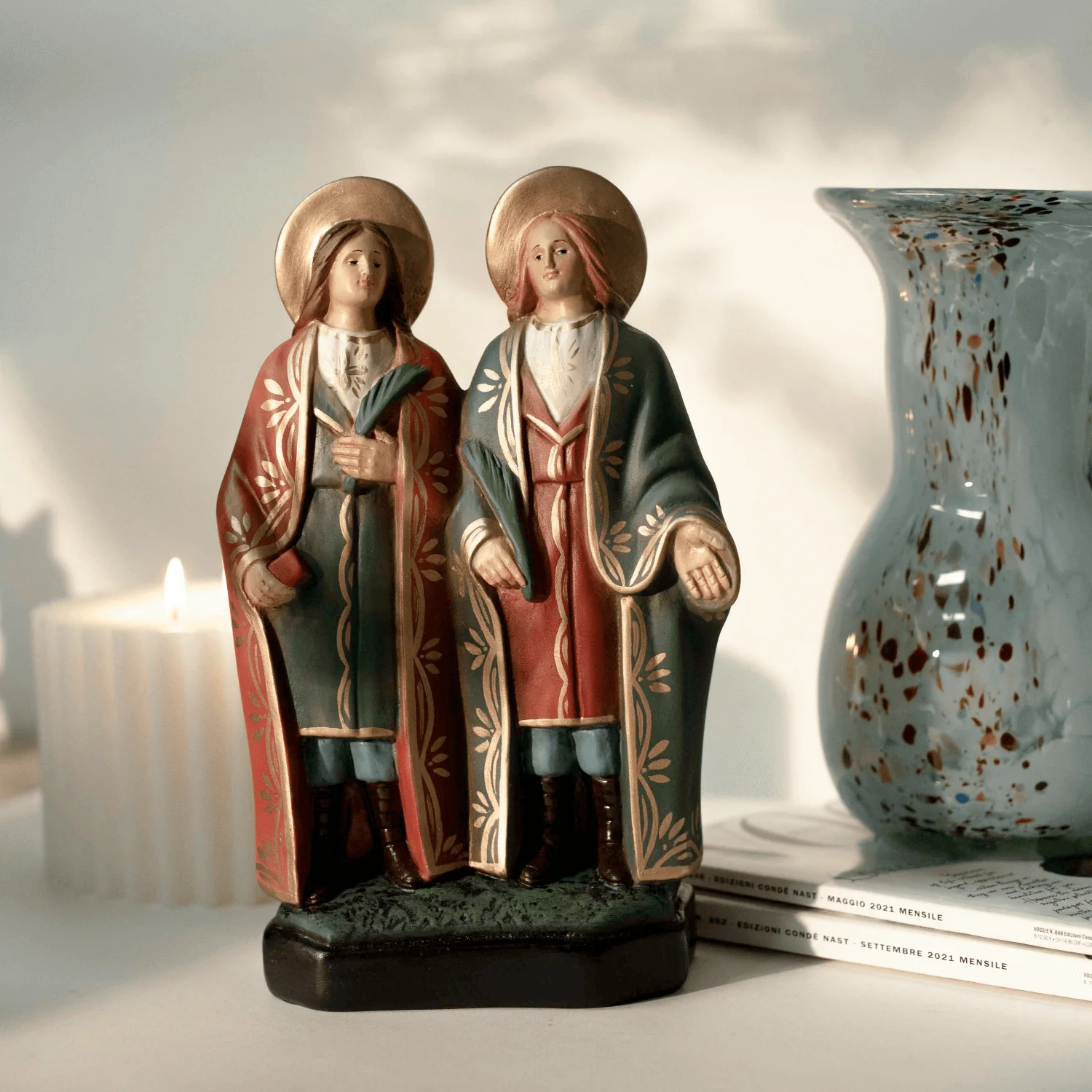 SAINT COSMAS AND SAINT DAMIAN - STATUE - RESIN - Image 2