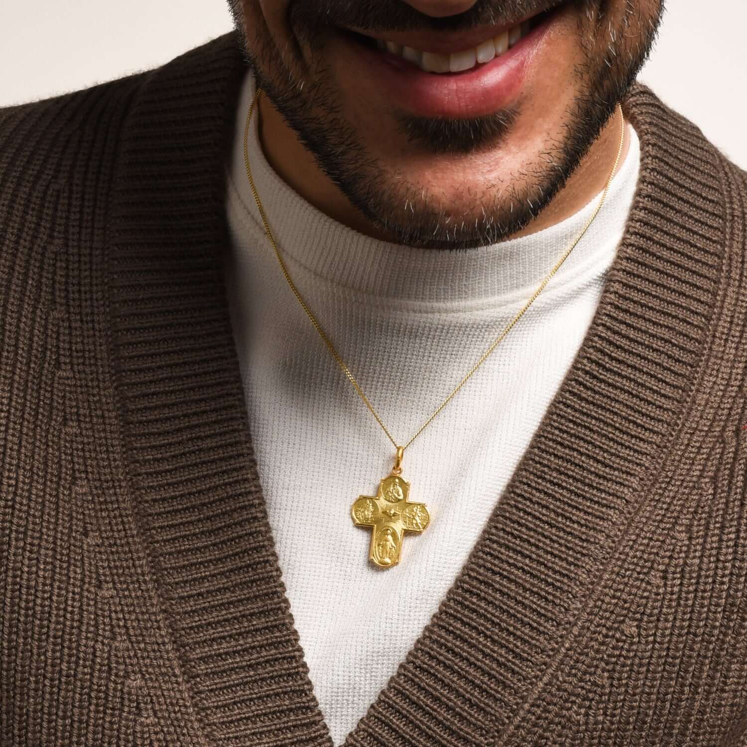 SCAPULAR - CROSS PENDANT - VERMEIL SILVER - Image 4