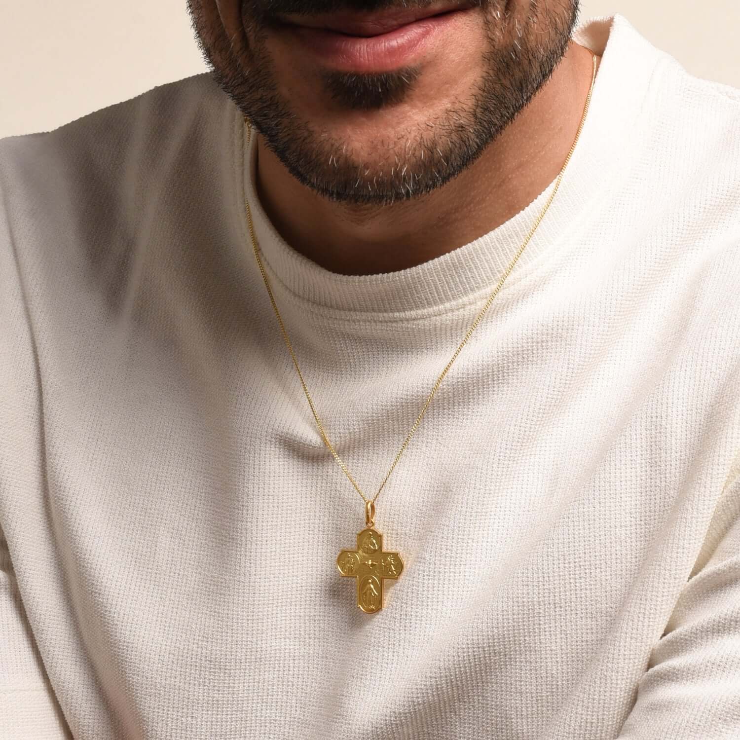 SCAPULAR - CROSS PENDANT - VERMEIL SILVER - Image 5