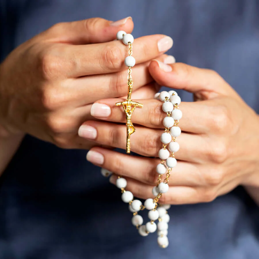 SCENTED JASMINE PETAL ROSARY - METAL - Image 2