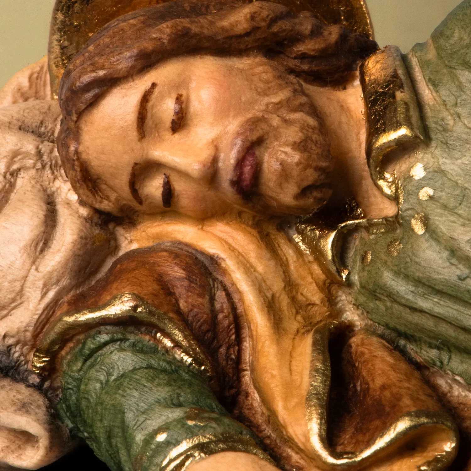 SLEEPING SAINT JOSEPH - STATUE - WOOD - Image 3