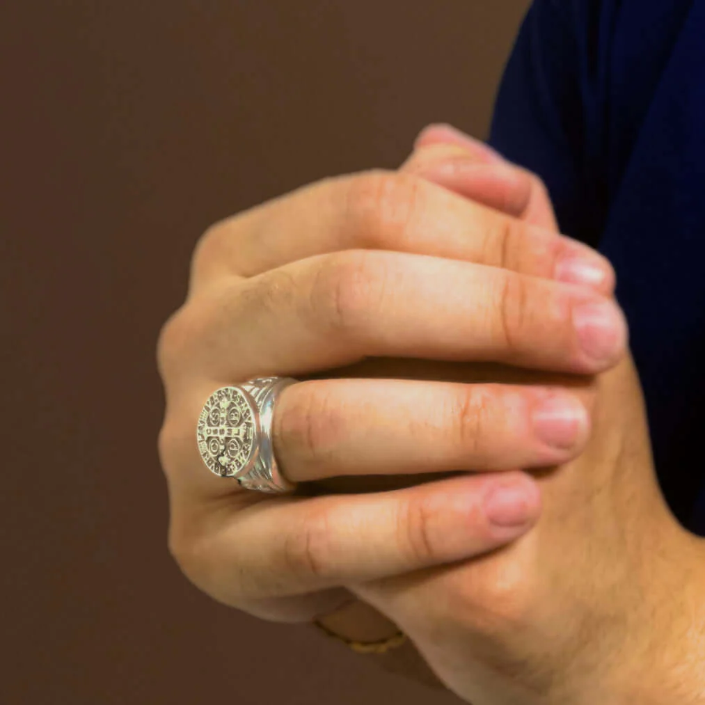 SAINT BENEDICT MEDAL RING - SILVER - Image 3