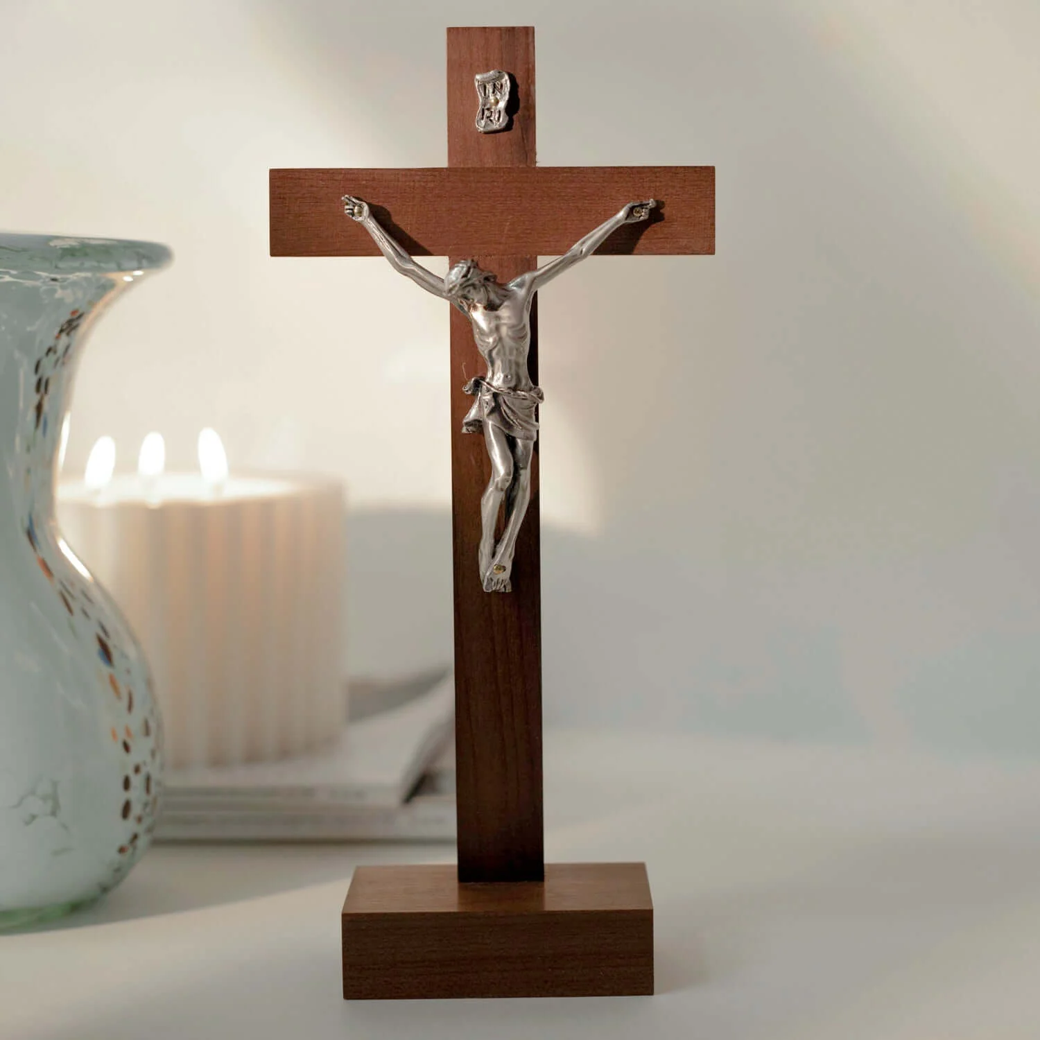 STANDING CRUCIFIX - WOOD AND METAL - Image 2