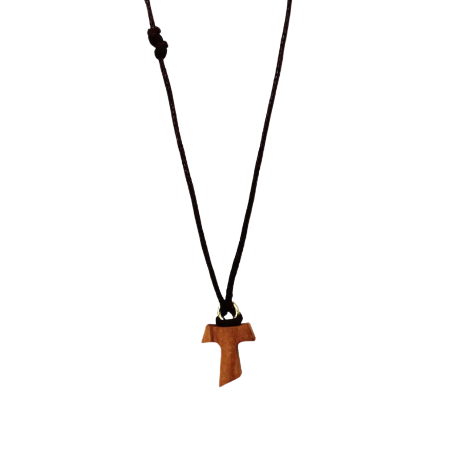 TAU CROSS NECKLACE - ROPE AND WOOD