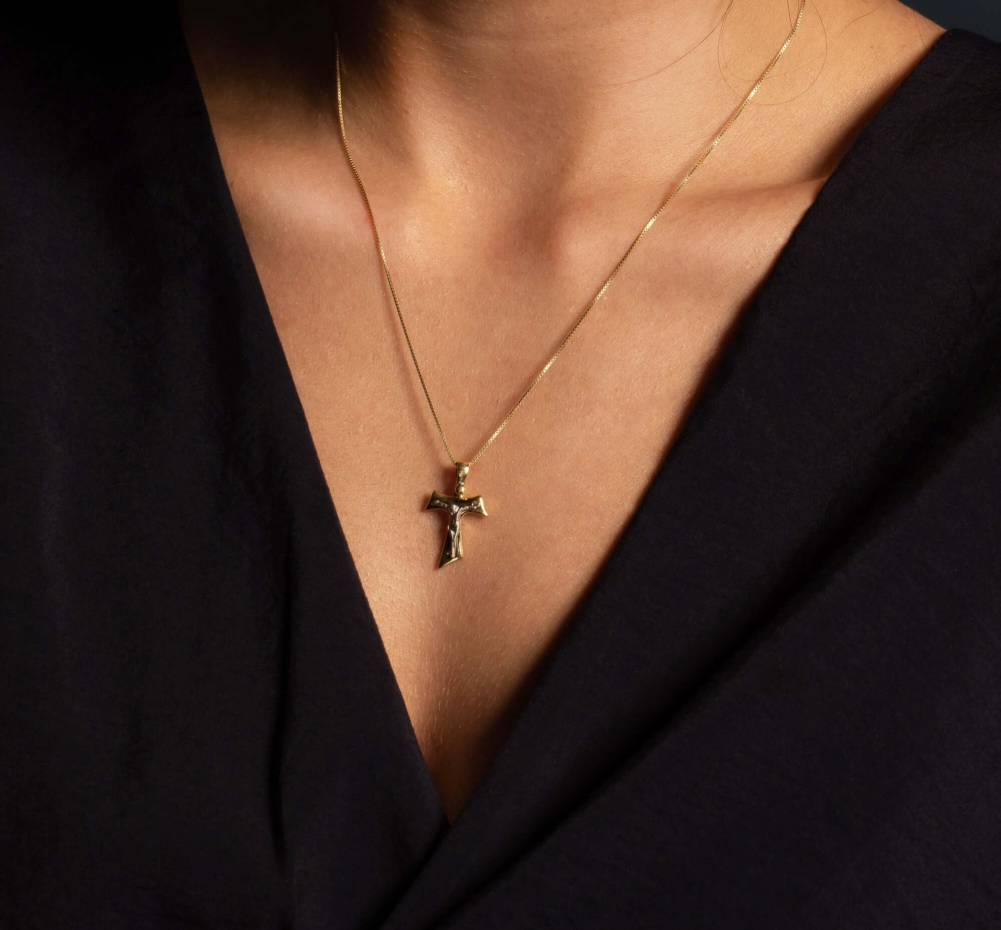 TAU CRUCIFIX - PENDANT - BICOLOR SILVER - Image 3