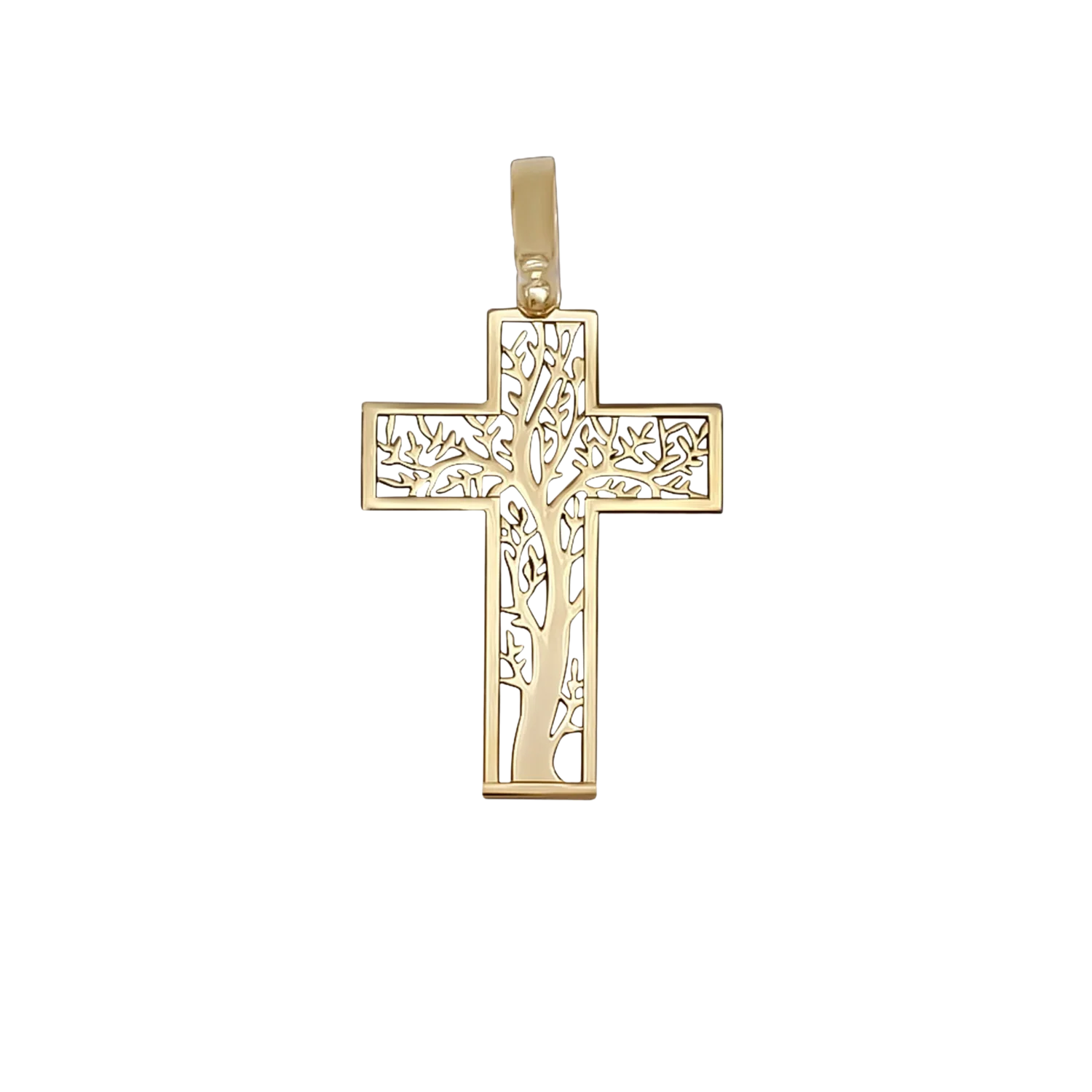 TREE OF LIFE CROSS PENDANT - VERMEIL SILVER