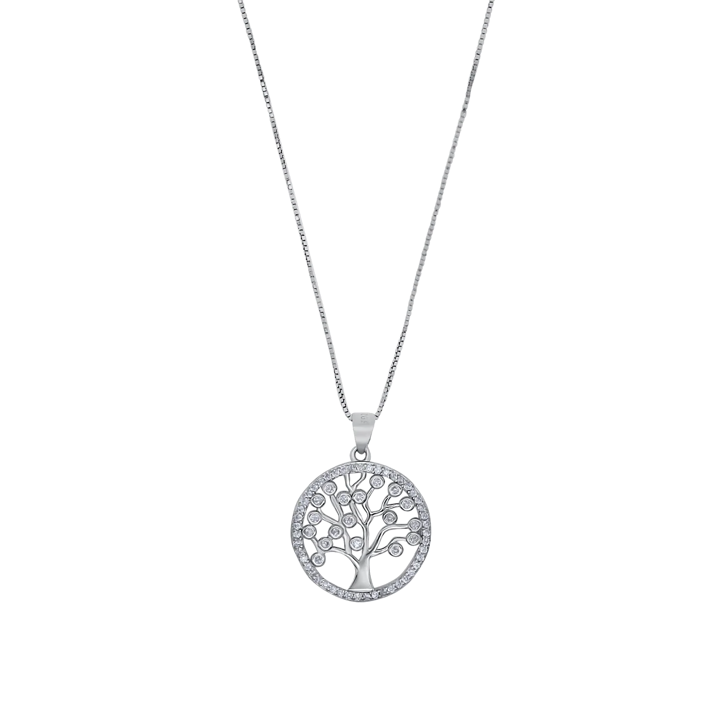 TREE OF LIFE NECKLACE - SILVER - ZIRCONIA