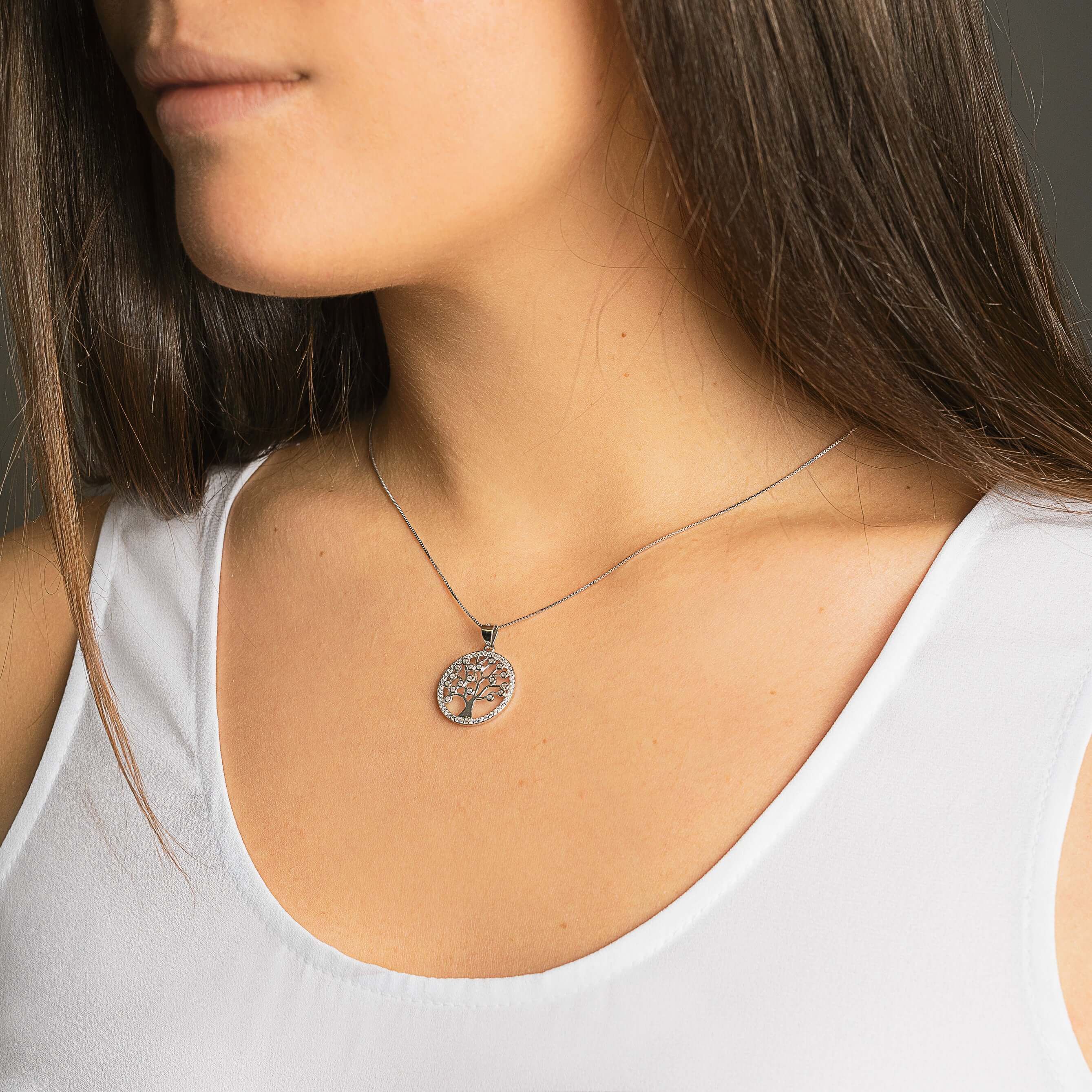 TREE OF LIFE NECKLACE - SILVER - ZIRCONIA - Image 2