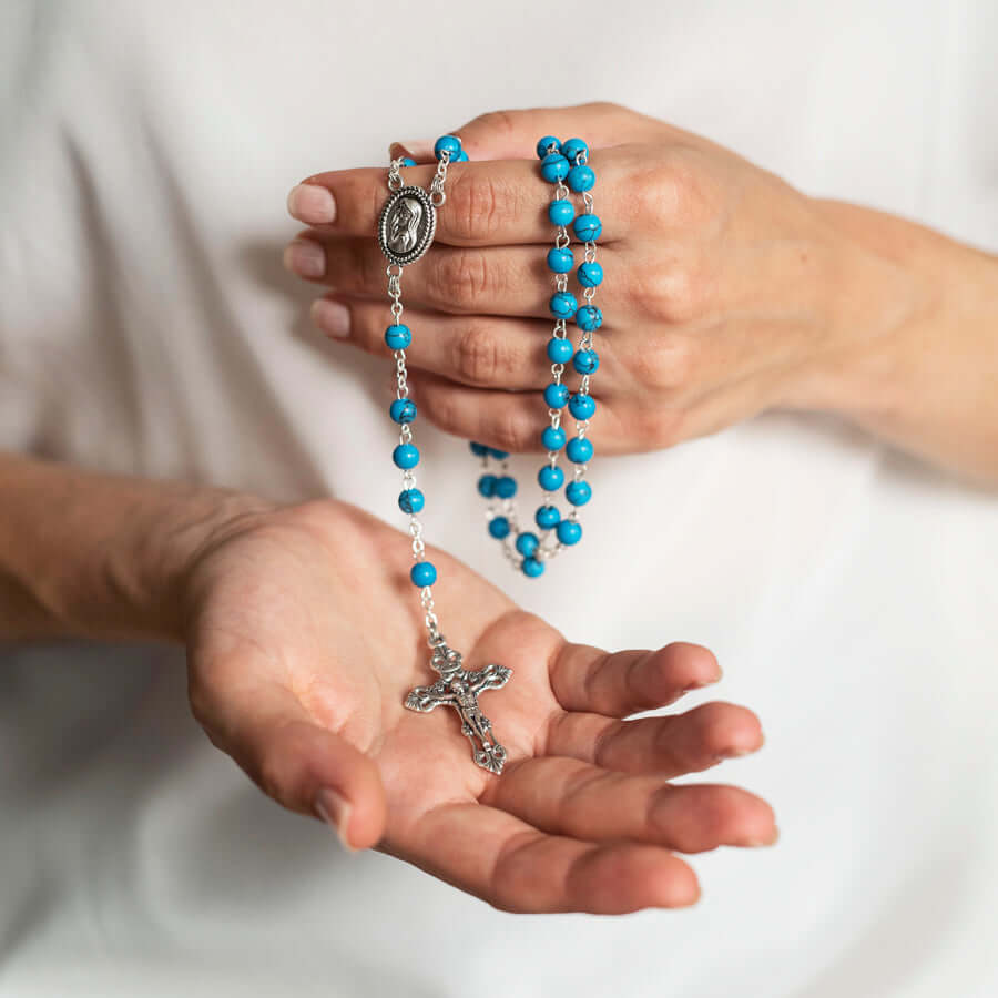 TURQUOISE ROSARY - METAL - Image 2