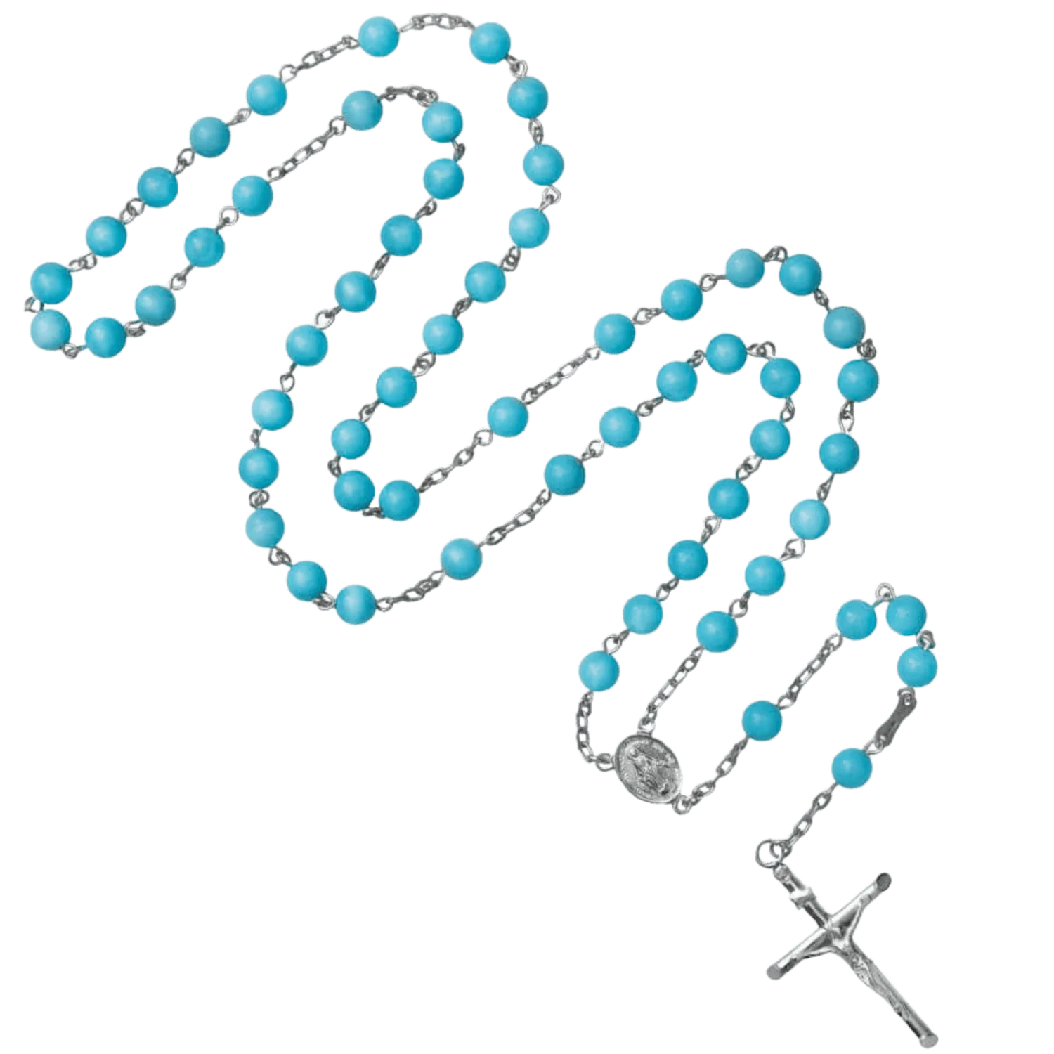 TURQUOISE ROSARY - SILVER