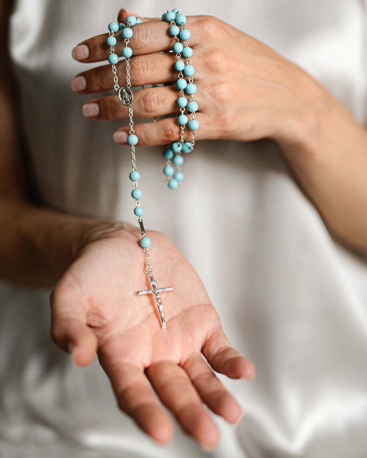 TURQUOISE ROSARY - SILVER - Image 2