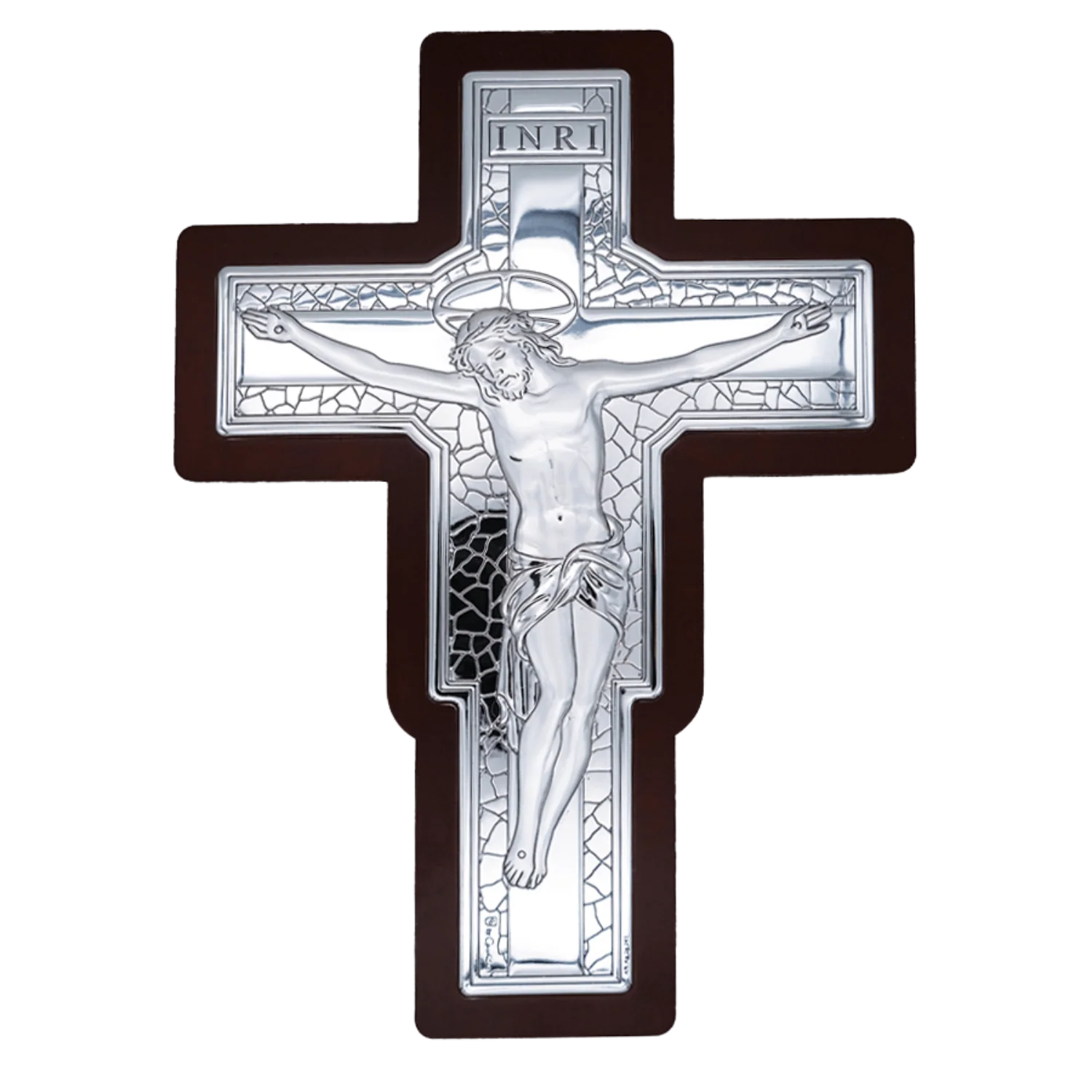WALL CRUCIFIX - SILVER AND WOOD